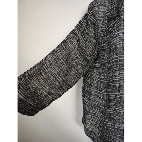 Eileen Fisher Gray Linen Blend Cardigan Size Medium Petite Gauzy Lightweight - Picture 6 of 10